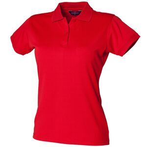 Henbury Womens/Ladies Coolplus® Fitted Polo Shirt / Classic Red